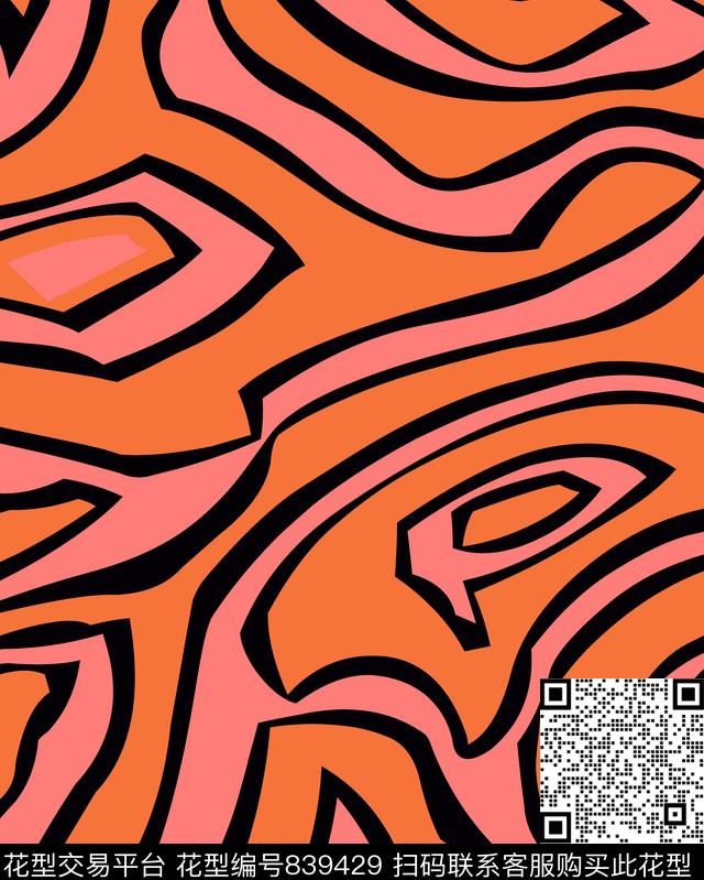 抽象几何花传统几何花卉几何传统印花华亿平台下载（图片编号: 839429） - 瓦栏（Walan）