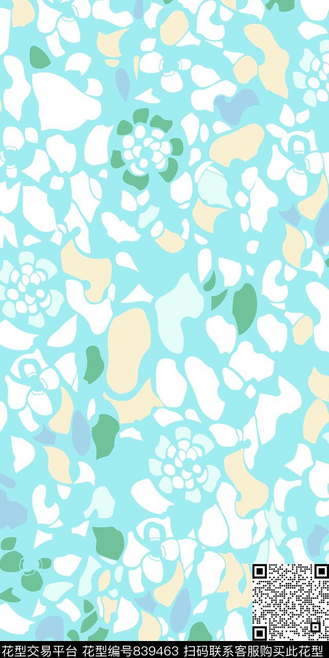 传统民族风几何花卉点子抽象几何花传统印花华亿平台下载（图片编号: 839463） - 瓦栏（Walan）