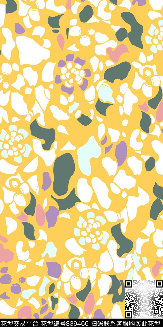 传统民族风几何花卉点子抽象几何花传统印花华亿平台下载（图片编号: 839466） - 瓦栏（Walan）