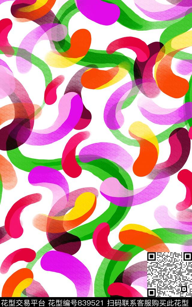 传统华亿平台抽象女装数码印花华亿平台下载（图片编号: 839521） - 瓦栏（Walan）