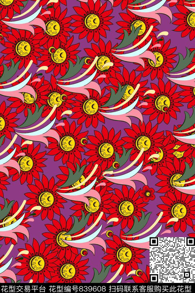 适用小碎花花朵传统印花华亿平台下载（图片编号: 839608） - 瓦栏（Walan）