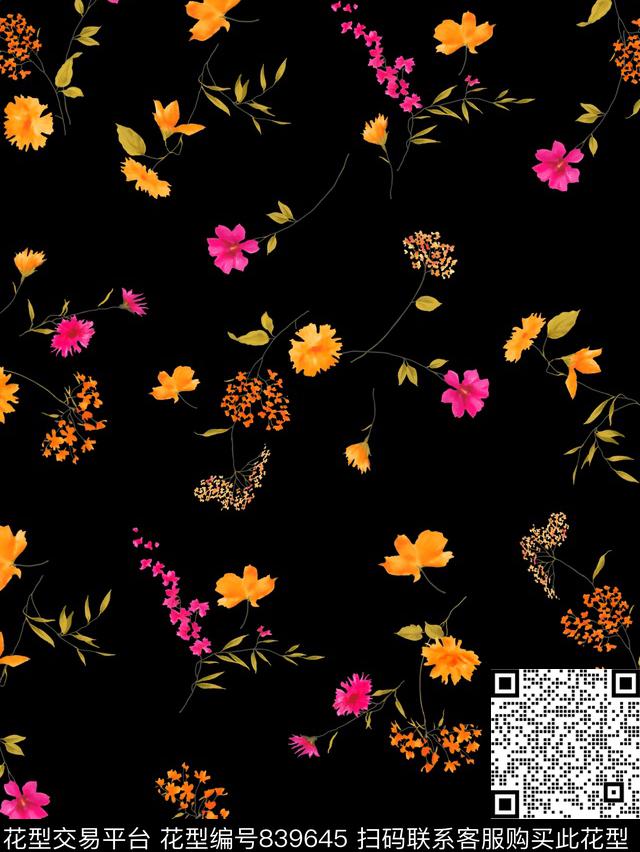 乱花复古小碎花数码印花华亿平台下载（图片编号: 839645） - 瓦栏（Walan）