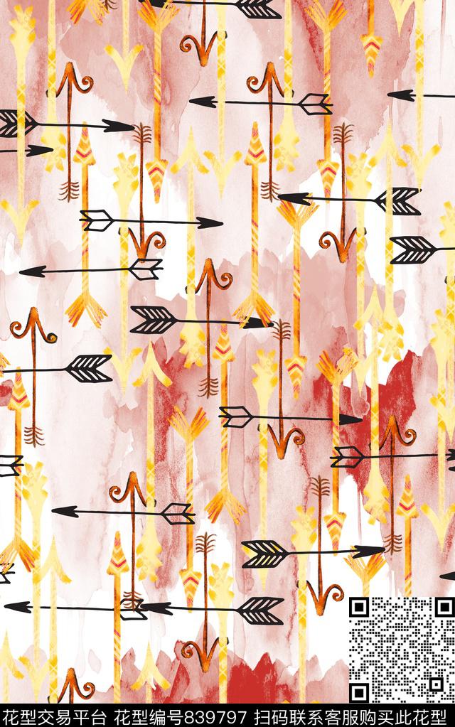 卡通水彩水印数码印花华亿平台下载（图片编号: 839797） - 瓦栏（Walan）