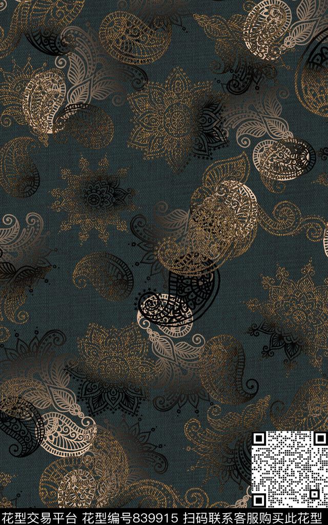 剪纸民族风纹理数码印花华亿平台下载（图片编号: 839915） - 瓦栏（Walan）
