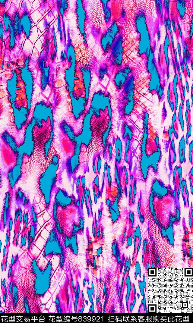 豹纹不规则乱纹传统印花华亿平台下载（图片编号: 839921） - 瓦栏（Walan）