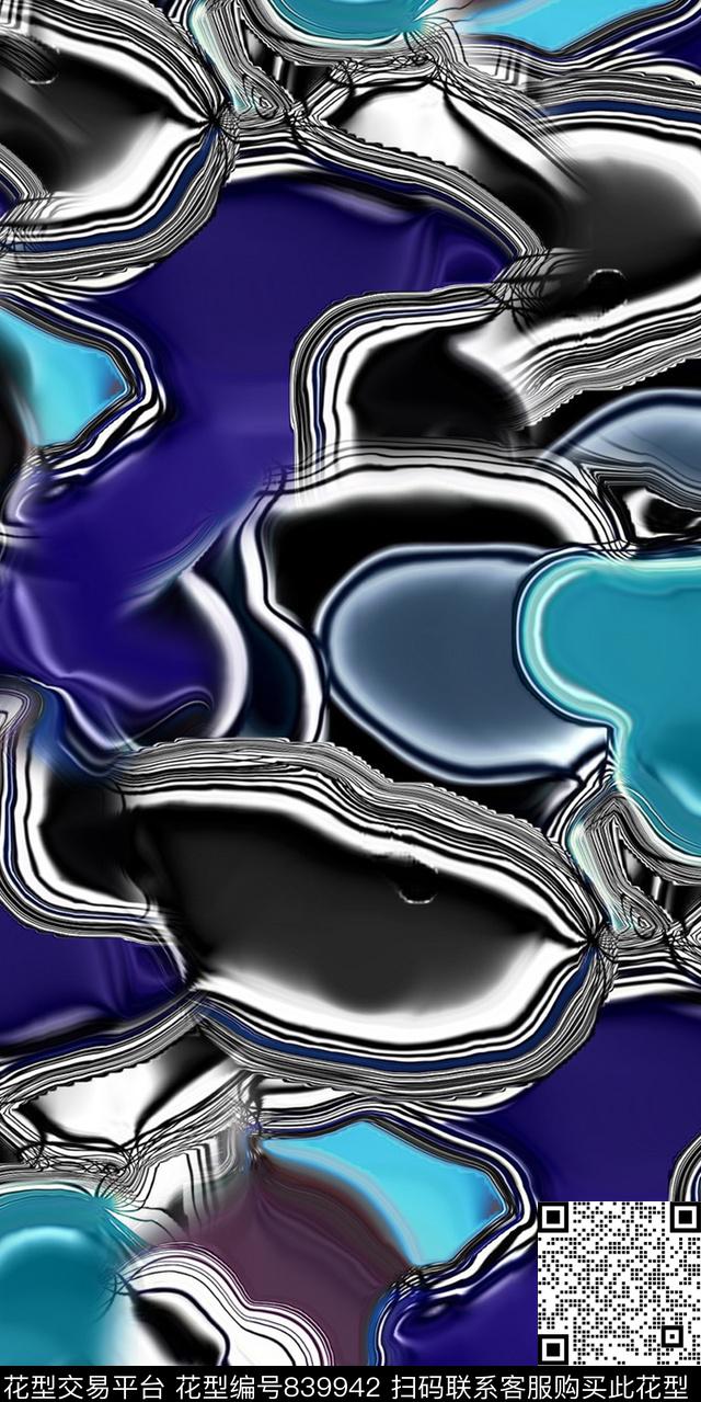 几何抽象立体数码印花华亿平台下载（图片编号: 839942） - 瓦栏（Walan）