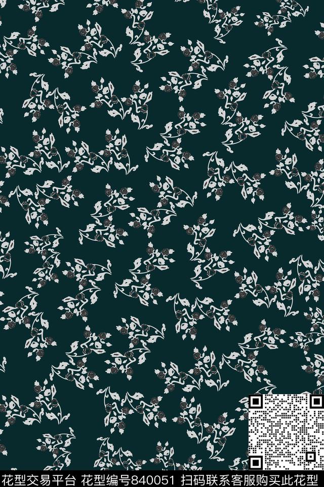 花卉花朵小碎花传统印花华亿平台下载（图片编号: 840051） - 瓦栏（Walan）