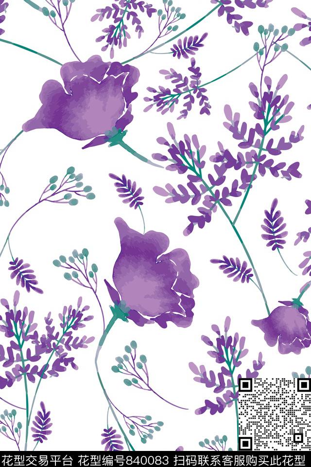 小碎花叶子花瓣传统印花华亿平台下载（图片编号: 840083） - 瓦栏（Walan）