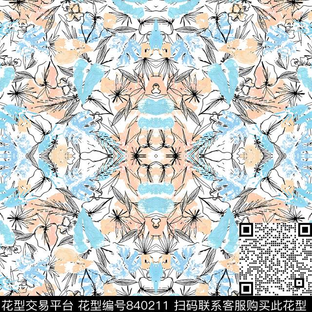 女装花卉手绘传统印花华亿平台下载（图片编号: 840211） - 瓦栏（Walan）