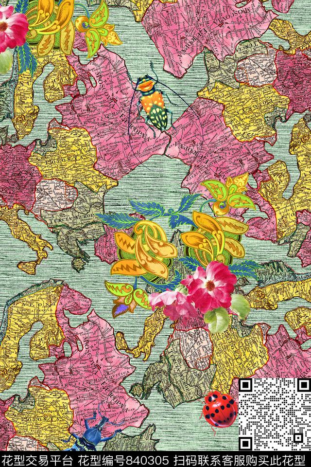 休闲手绘纹理数码印花华亿平台下载（图片编号: 840305） - 瓦栏（Walan）