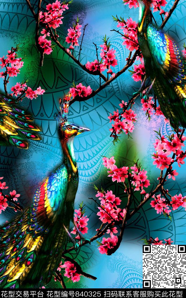 休闲花卉纹理数码印花华亿平台下载（图片编号: 840325） - 瓦栏（Walan）