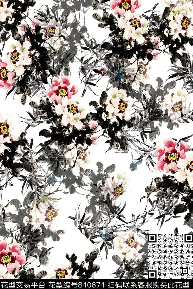女装中国风乱花数码印花华亿平台下载（图片编号: 840674） - 瓦栏（Walan）