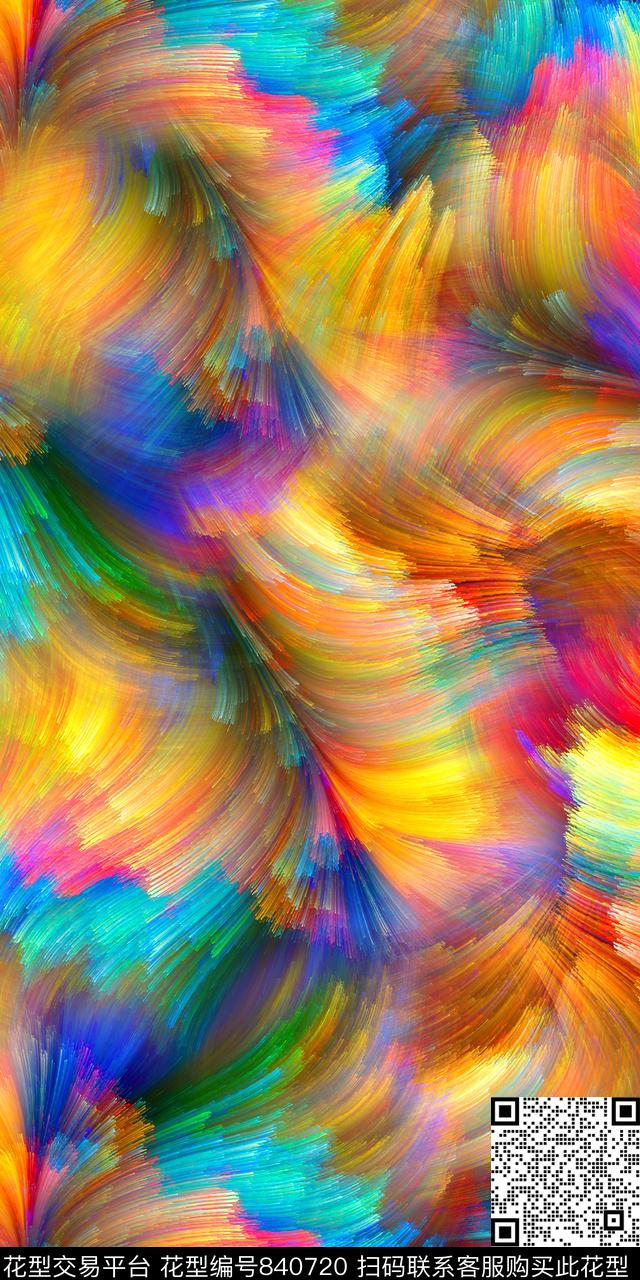 数码炫彩分形数码印花华亿平台下载（图片编号: 840720） - 瓦栏（Walan）