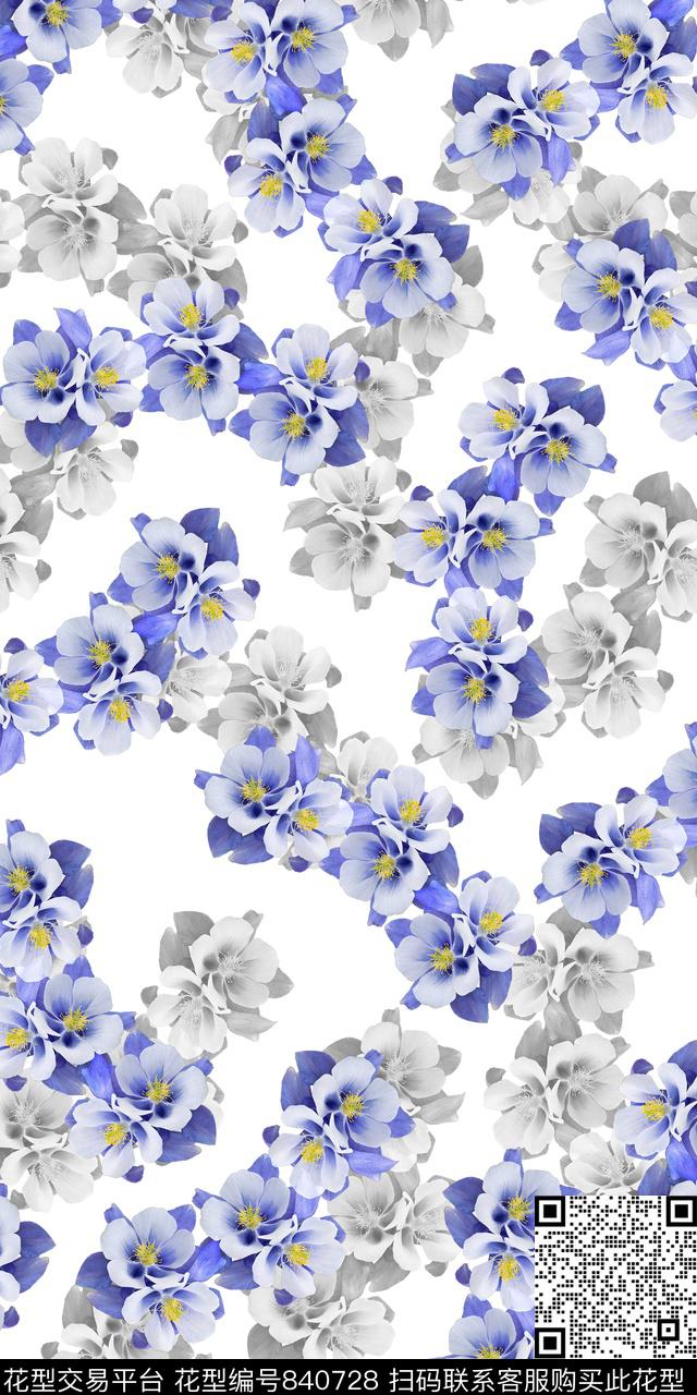 小碎花数码花卉数码印花华亿平台下载（图片编号: 840728） - 瓦栏（Walan）