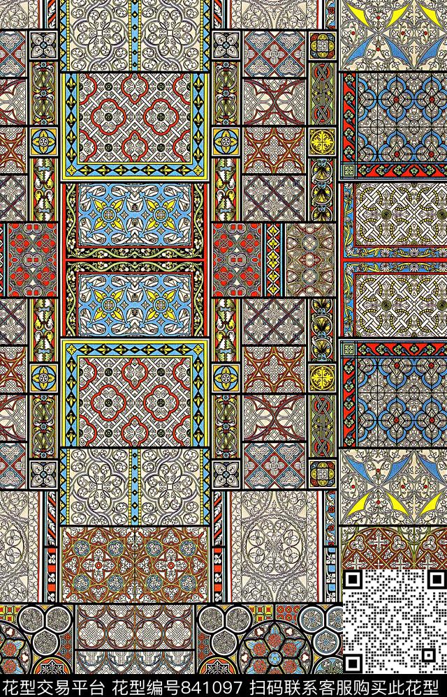 复古宫廷欧式数码印花华亿平台下载（图片编号: 841097） - 瓦栏（Walan）