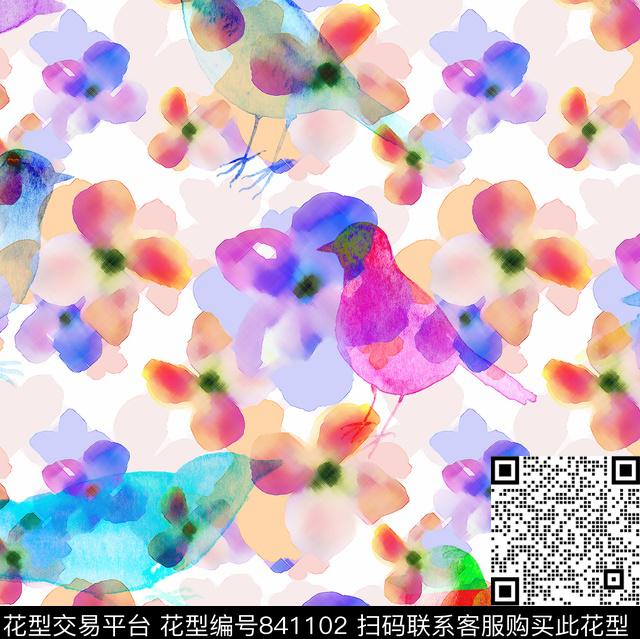 小碎花花朵花卉数码印花华亿平台下载（图片编号: 841102） - 瓦栏（Walan）