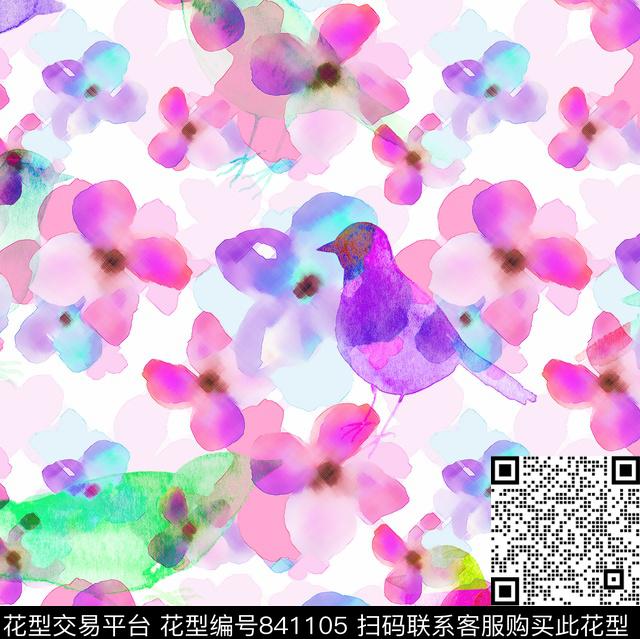 小碎花花朵花卉数码印花华亿平台下载（图片编号: 841105） - 瓦栏（Walan）