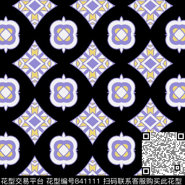 圆点几何小花传统印花华亿平台下载（图片编号: 841111） - 瓦栏（Walan）