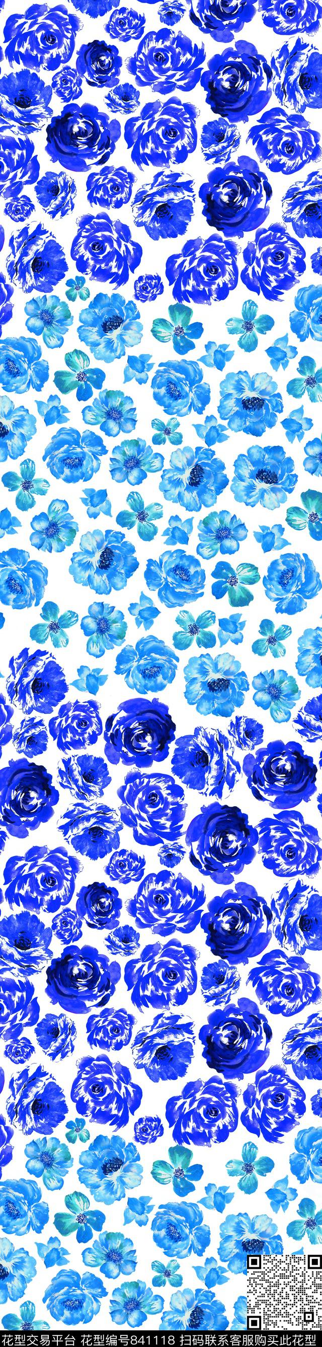 小碎花花朵手绘数码印花华亿平台下载（图片编号: 841118） - 瓦栏（Walan）