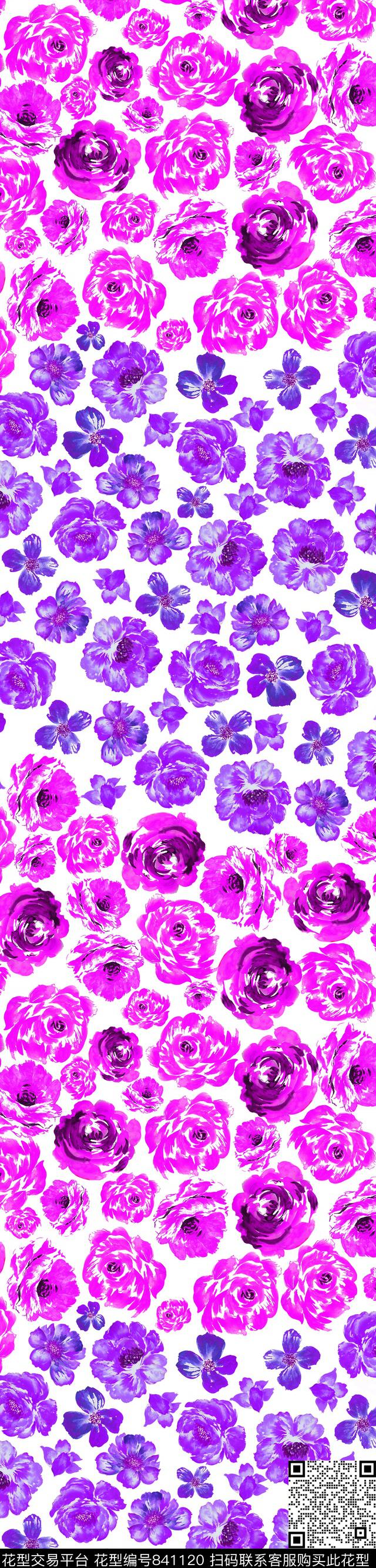 小碎花花朵手绘数码印花华亿平台下载（图片编号: 841120） - 瓦栏（Walan）