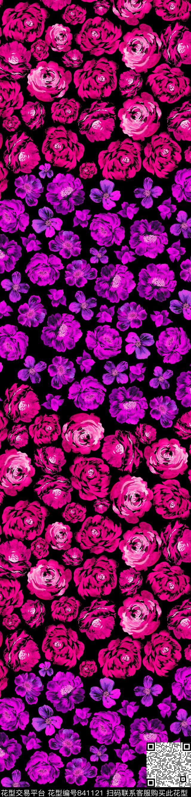 小碎花花朵手绘数码印花华亿平台下载（图片编号: 841121） - 瓦栏（Walan）