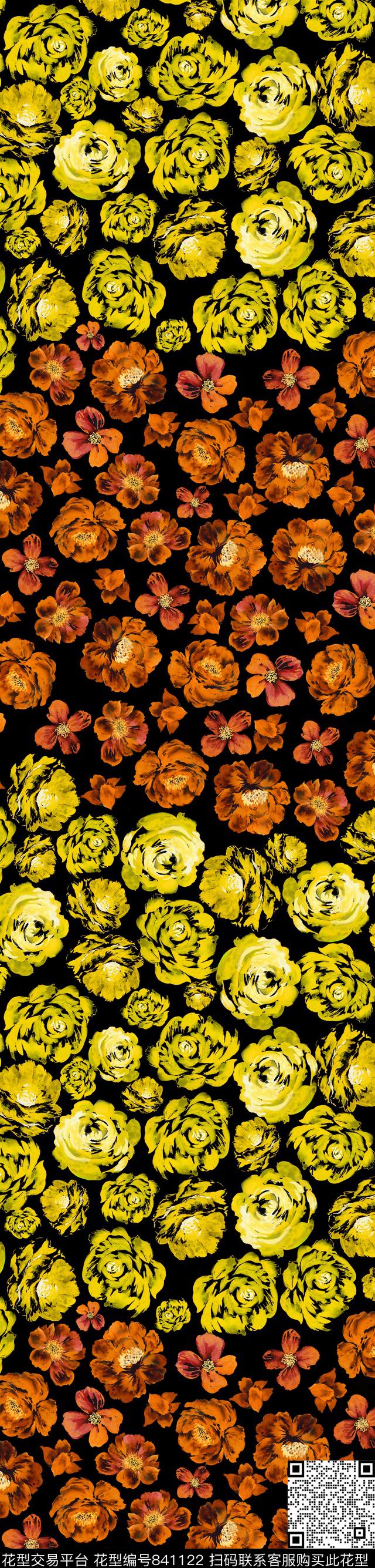 小碎花花朵手绘数码印花华亿平台下载（图片编号: 841122） - 瓦栏（Walan）