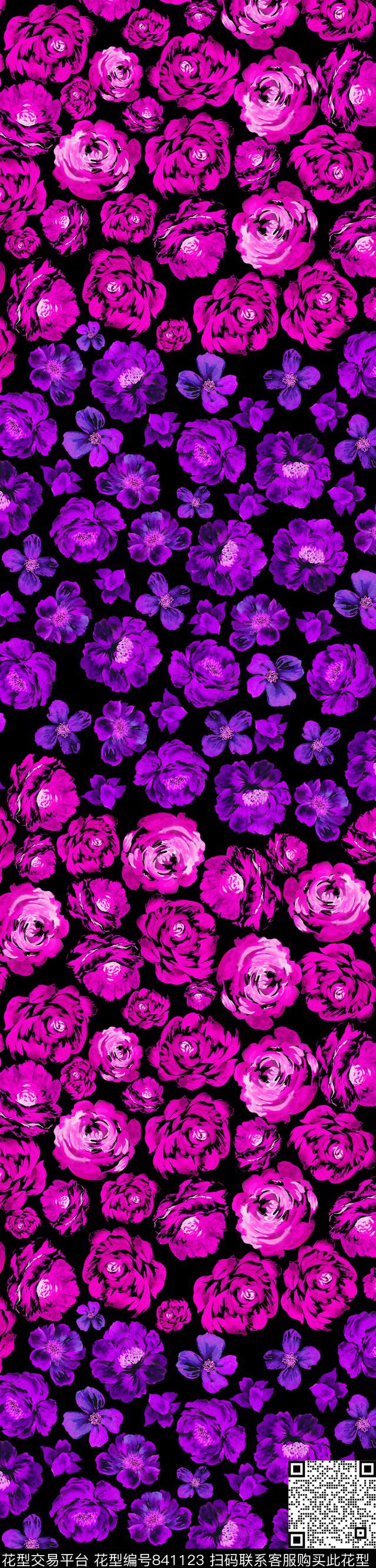小碎花花朵手绘数码印花华亿平台下载（图片编号: 841123） - 瓦栏（Walan）