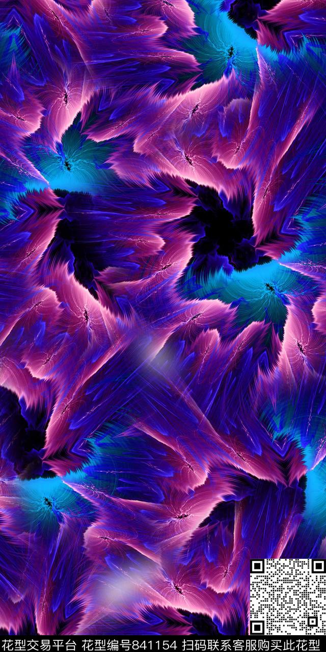 抽象纹路数码印花数码印花华亿平台下载（图片编号: 841154） - 瓦栏（Walan）