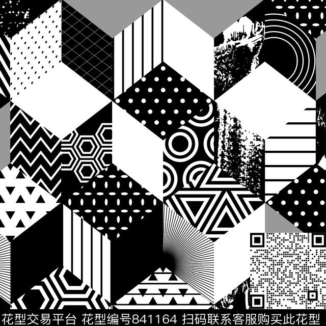 小方块方格三角形传统印花华亿平台下载（图片编号: 841164） - 瓦栏（Walan）