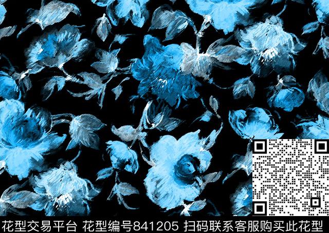 花朵花卉水彩数码印花华亿平台下载（图片编号: 841205） - 瓦栏（Walan）