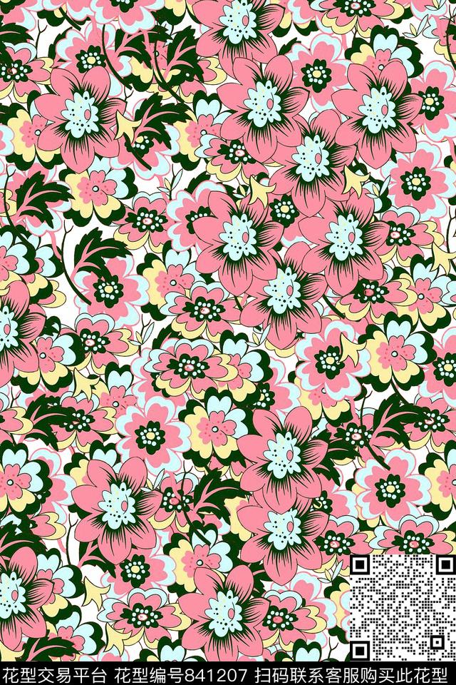 小碎花花卉可爱传统印花华亿平台下载（图片编号: 841207） - 瓦栏（Walan）