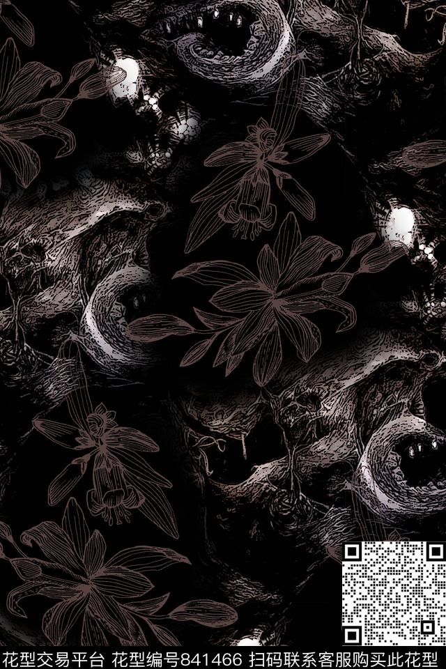 抽象纹理复古花卉男装华亿平台数码印花华亿平台下载（图片编号: 841466） - 瓦栏（Walan）