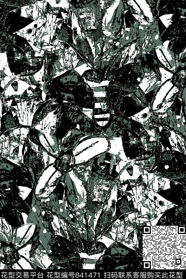 抽象纹理花卉男装夹克华亿平台传统印花华亿平台下载（图片编号: 841471） - 瓦栏（Walan）