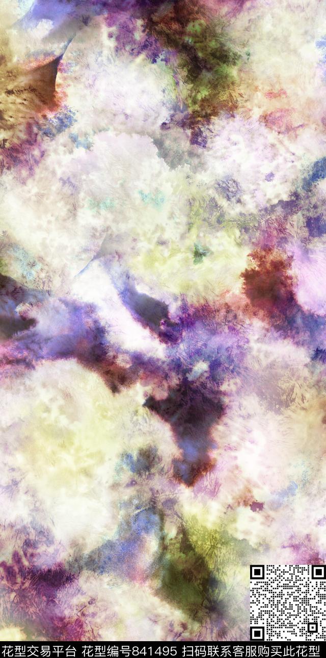 抽象肌理肌理油墨数码印花华亿平台下载（图片编号: 841495） - 瓦栏（Walan）