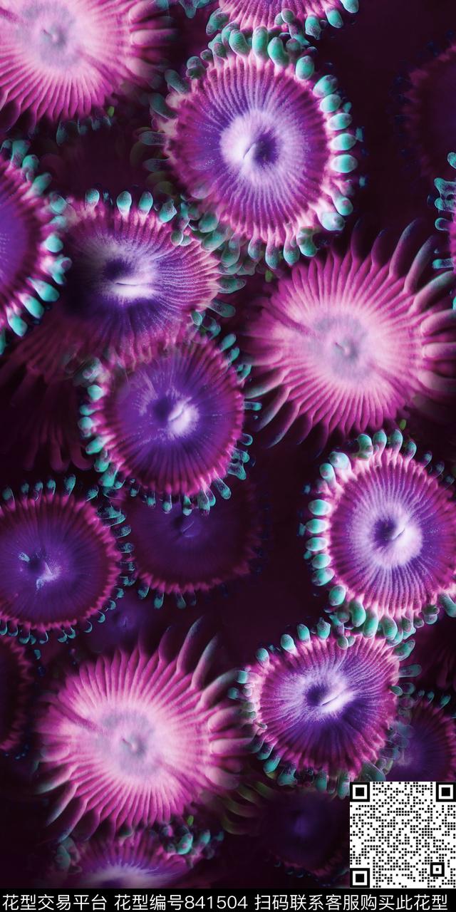 风景抽象海洋生物数码印花华亿平台下载（图片编号: 841504） - 瓦栏（Walan）