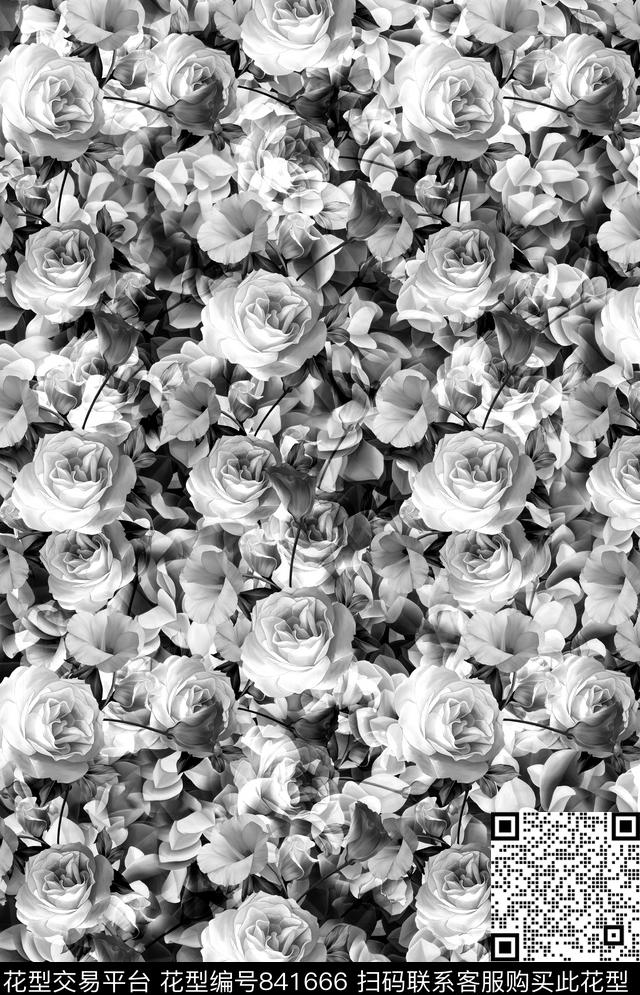 花朵花卉女装数码印花华亿平台下载（图片编号: 841666） - 瓦栏（Walan）