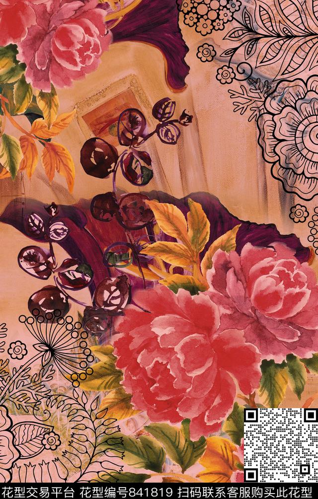 部落民族风地毯数码印花华亿平台下载（图片编号: 841819） - 瓦栏（Walan）