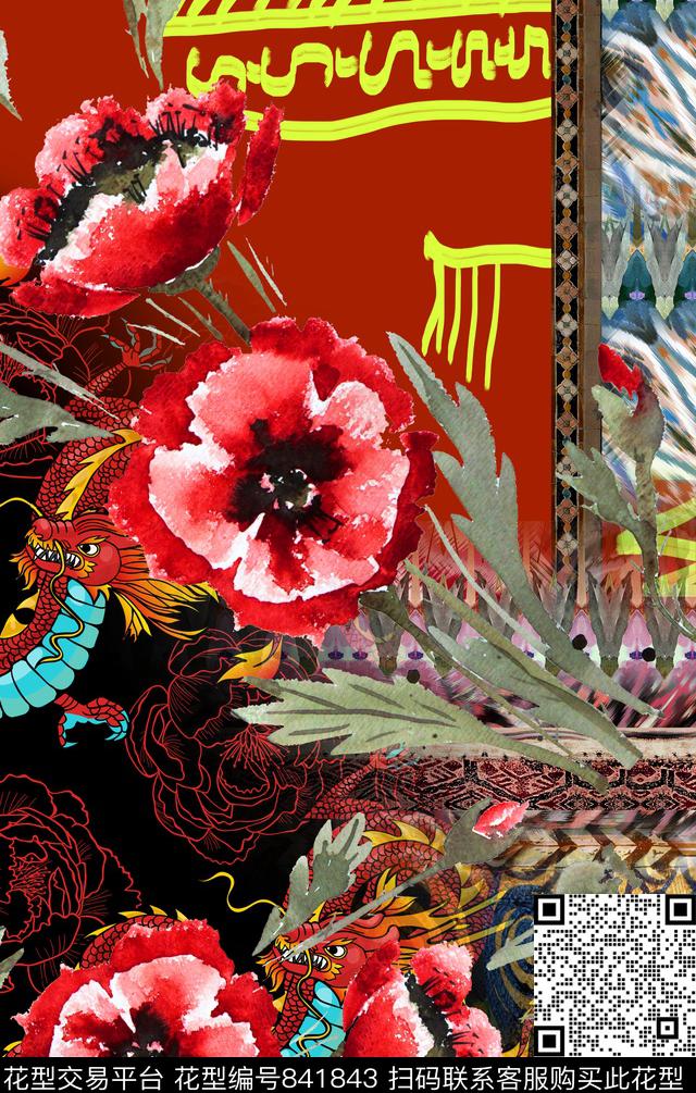 部落民族风地毯数码印花华亿平台下载（图片编号: 841843） - 瓦栏（Walan）