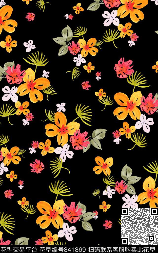 花朵小碎花花卉数码印花华亿平台下载（图片编号: 841869） - 瓦栏（Walan）