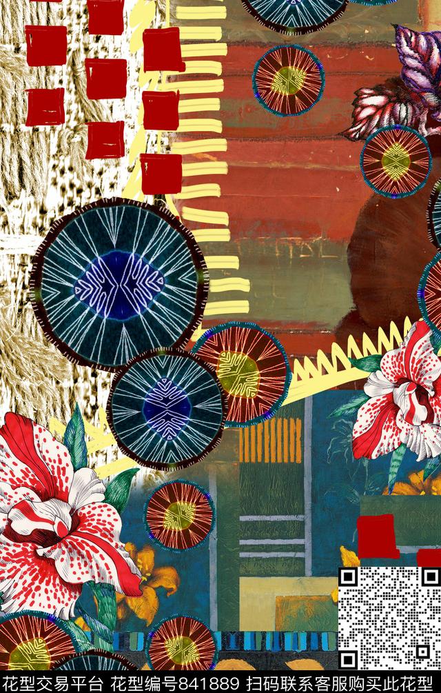 部落波西米亚民族风数码印花华亿平台下载（图片编号: 841889） - 瓦栏（Walan）