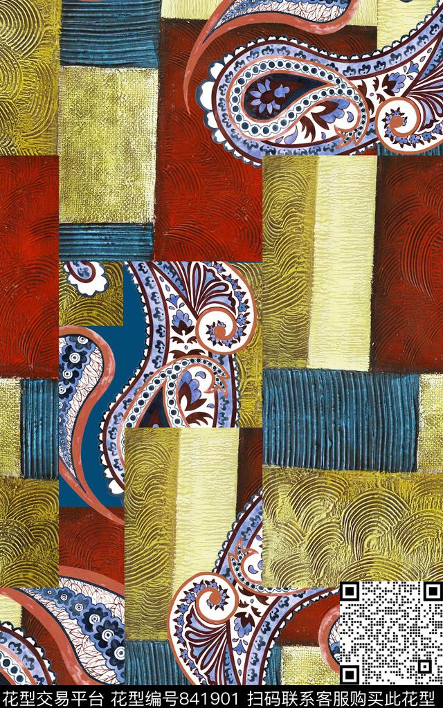 波西米亚巴洛克民族风数码印花华亿平台下载（图片编号: 841901） - 瓦栏（Walan）