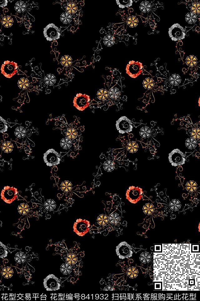花卉小碎花数码印花华亿平台下载（图片编号: 841932） - 瓦栏（Walan）