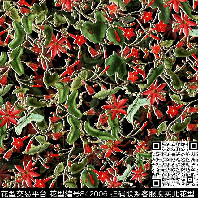 星星花五星花花卉数码印花华亿平台下载（图片编号: 842006） - 瓦栏（Walan）