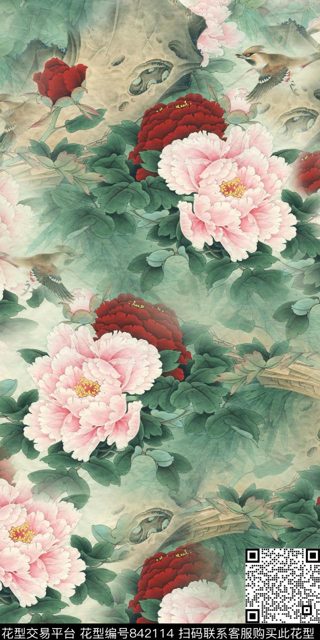 花瓣花朵花卉数码印花华亿平台下载（图片编号: 842114） - 瓦栏（Walan）