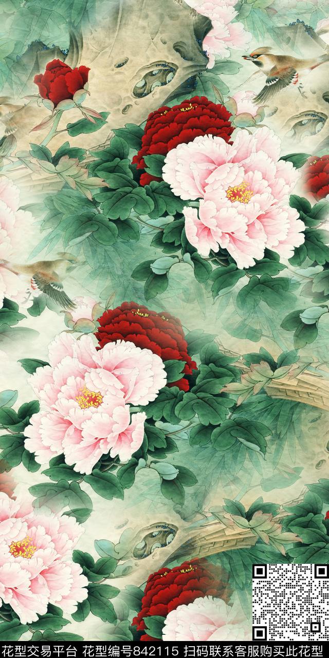 花瓣花朵花卉数码印花华亿平台下载（图片编号: 842115） - 瓦栏（Walan）