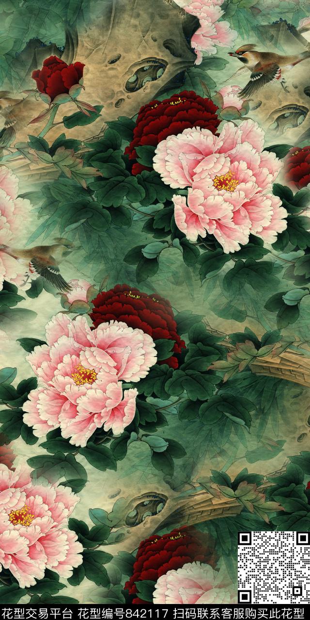 花瓣花朵花卉数码印花华亿平台下载（图片编号: 842117） - 瓦栏（Walan）