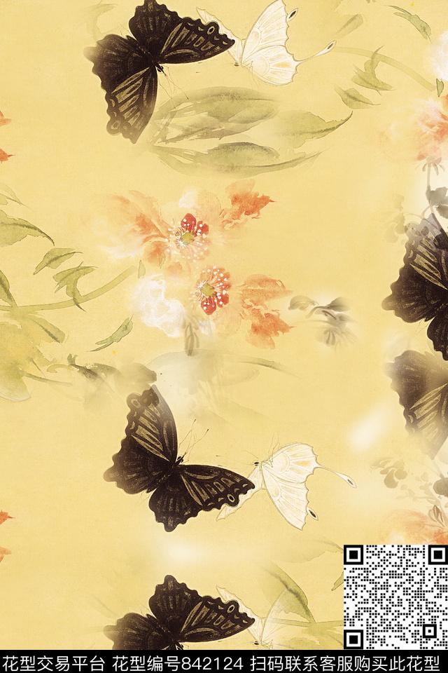 花瓣花朵花卉数码印花华亿平台下载（图片编号: 842124） - 瓦栏（Walan）