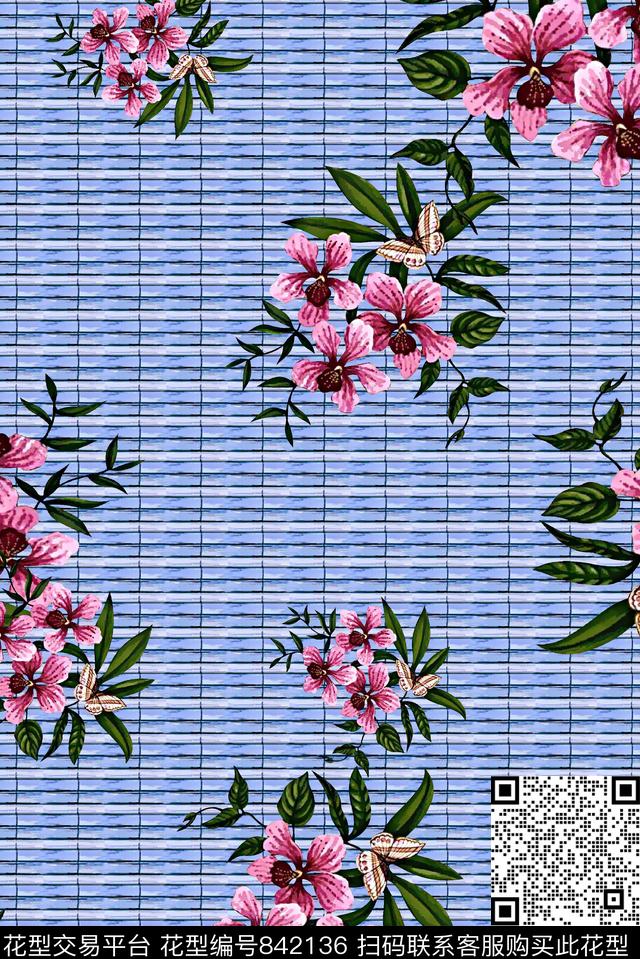 抽象纹理底纹花卉水彩花卉数码印花华亿平台下载（图片编号: 842136） - 瓦栏（Walan）