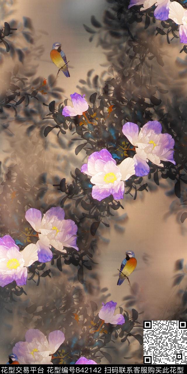 花瓣花朵花卉数码印花华亿平台下载（图片编号: 842142） - 瓦栏（Walan）