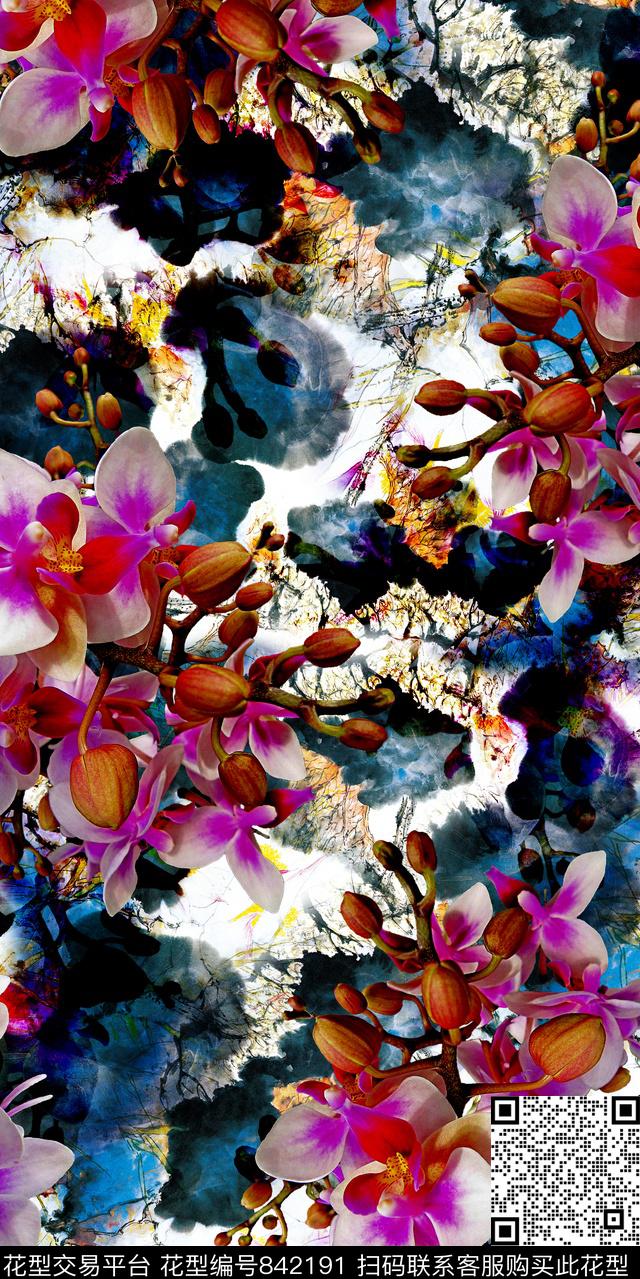 小碎花花卉乱花数码印花华亿平台下载（图片编号: 842191） - 瓦栏（Walan）
